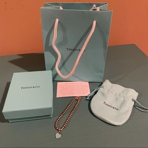 Tiffany & Co Blue Heart Tag Micro Bead Bracelet